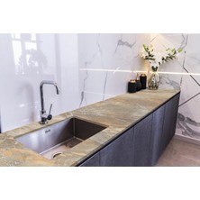 Astraltech Stickerart Tezgah Üstü Fayans Kaplama Folyosu Mutfak Tezgahı Kaplama Doğal Taş Mermer 70 cm x 2 Met