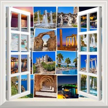 Astraltech Pencere Poster Duvar Kağıdı Türkiye Foto Yapışkanlı Sticker
