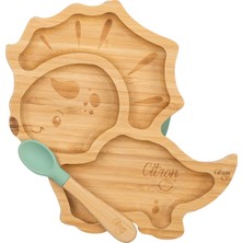 Astraltech Citron Citron Bölmeli Vakum Tabanlı Organik Bambu Çocuk Yemek Takımı - Dino 1073537