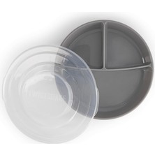 Astraltech Twistshake Kapaklı Bölmeli Bebek Çocuk Tabağı Gri 6+ Ay