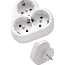 Astraltech Mobee 101-03P Papatya Golyat 3'lü Topraklı Üçlü Priz Çoğaltıcı Beyaz 1410