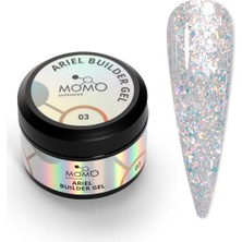 Astraltech Ariel Builder Gel, Nail Art Için Protez Tırnak Jeli No.03, Şeffaf Holografik Turuncu Sarı Simli, 10