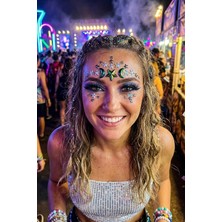 Astraltech Cosmic Shine Holografik Ay ve Yıldız Figürlü Yüz Taşı Parti Festival Makeup Aksesuarı