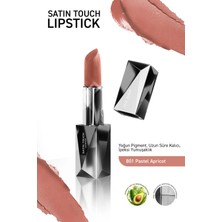 Alix Avien Uzun Süre Kalıcı Nemlendirici Pürüzsüz Etkili Yarı Mat Ruj - Satin Touch Lipstick 801 Pastel Apricot