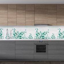 Astraltech Mutfak Tezgah Arası Folyo Fayans Kaplama Folyosu Yeşil Yapraklar 60 x 100