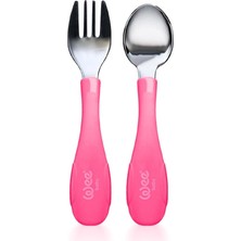 Astraltech Wee Baby Paslanmaz Çelik Kaşık Çatal Seti - Pembe