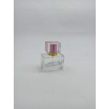 Astraltech Boş Doldurulabilir Cam Parfüm Şişesi, Şeffaf, Pembe Kapaklı, 20ML