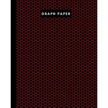 Astraltech 8" x 10" Graph Paper - 106 Pages - Dark Red Beehive On Black: Imperial 1/4” Squared White Graph Pap