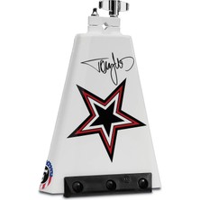 Astraltech Latin Percussion Tommy Lee Rock Star Signature Cowbell, Beyaz Grafik Sanatlı, 8" (LP009TL)