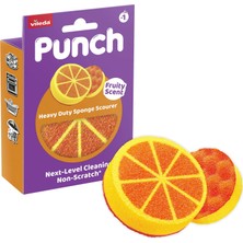Vileda Punch Portakal Kokulu Çizmez Sünger, Çok Yönlü, Mutfak, Banyo, Dış Mekan Kullanımına Uygun