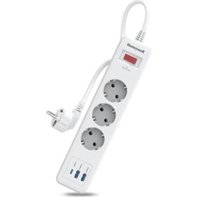 Astraltech Honeywell Akım Korumalı Priz 3lü 1xtype-C 2xusb-A HC000037