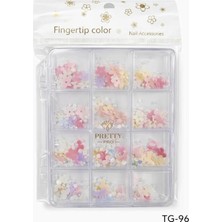 Astraltech Fontenay Charm 3D Tırnak Süsleme, Protez Tırnak Nail Art Süsleme, Karışık Desenli, Çok Renkli, Tg-9