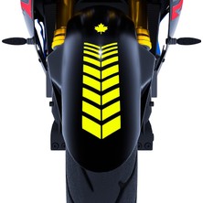 Astraltech 2 Adet Sport Tasarımlı Motosiklet Çamurluk Sticker Reflektif, Floresan, Parlak Düz, Özel Renkler Çı