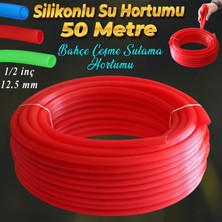 Astraltech BADEM10 Bahçe Çeşme Su Hortumu Iç Çap 1/2 Naturel Silikonlu Sulama Araç Yıkama Hortum 50 Metre