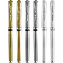 Astraltech Uni-Ball Signo Pen Geniş Metalik Jel Mürekkep Rollerball - Metal 1 mm Uç Ucu 0,65 mm Kauçuk Saplı Ç