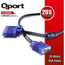 Astraltech Qport Q VGA20 15 Pin Fitreli 20 Metre Monitör/vga Kablo