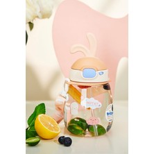 Astraltech Shotay Rabbit Çocuk Pipetli Matara Tritan Somon 600ML