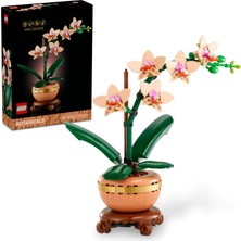 Astraltech LEGO Botanicals Mini Orkide 10343 – Açık Renkli Terakota Saksı ve Ahşap Efektli Kaide Içeren Yetişk