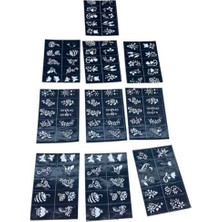 Astraltech Kına Dövme Şablonu Seti, 10X14 Cm, 12 Parça, Geçici Dövme Desenleri