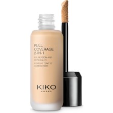 Astraltech Kiko Milano Fondöten & Kapatıcı-Full Coverage 2-In-1 Foundation & Concealer-15 Warm Beige-Mat Saten