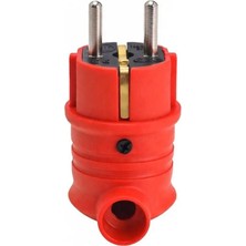 Astraltech Kauçuk Erkek Eğri Fiş Kırmızı 16A 220V Dayanıklı Esnek Gövde Güvenli Elektrik Priz Bağlantısı