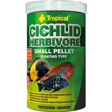 Astraltech Tropical Cichlid Herbivore Pellet Otobur Cichlid Için Balık Yemi Small 1000 ml 360 gr