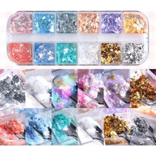 Astraltech Tırnak Süsleme Yüki Ince Folyo Glitter Pulları Renkli Nail Art