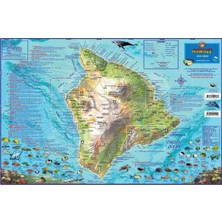 Astraltech The Big Island Hawaii Dive & Snorkeling Laminated Map Poster