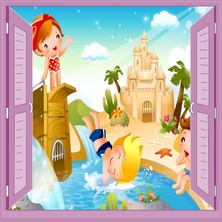 Astraltech Çocuk Odası Bebek Odası Pencere Poster Duvar Kağıdı Tatil