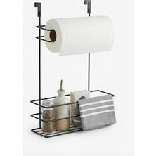 Astraltech Orret Home Dolap Içi Asılabilir Metal Kağıt Havluluk ve Deterjan Sepeti Organizer – Dolap Kapağına