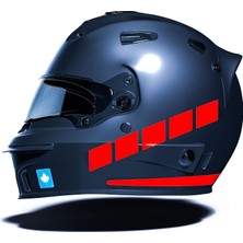 Astraltech Şerit Tasarımlı Bayrak Kırmızı Motosiklet Kask Sticker