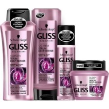 Astraltech Schwarzkopf Gliss Serum Deep Repair Saç Bakım Seti, Şampuan 400ML, Saç Kremi 400ML, Sıvı Saç Kremi
