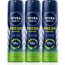 Astraltech Nivea Men Erkek Sprey Deodorant Fresh Power 150 ml x 3 Adet, Ter ve Ter Kokusuna Karşı 48 Saat Deod