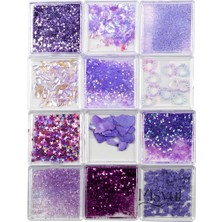 Astraltech Fontenay Lüks Tırnak Süsleme Taşı Tırnak Charm Nail Charms Tırnak Süsleme Taşı 12'li 3 Mor