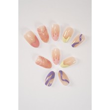 Astraltech Pop Beauty Takma Tırnak Seti & Zararsız Yapıştırıcı Soft Lila - Pembe