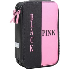 Astraltech Bback Blackpink Üç Katlı Fermuarlı Kalem Kutusu 51 Boya Kalemi Yeri 6 Geniş Bölüm