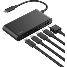 Astraltech Belkin Hub, 5 Portlu Hub, Görüntüleme, 60Hz, 100W Güç Dağıtımı, 10 Gbps Hızlı Veri Ak