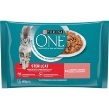 Astraltech Purina One Somonlu Kısırlaştırılmış Kediler Için Yaş Kedi Maması 85 Gram, 4 Adet