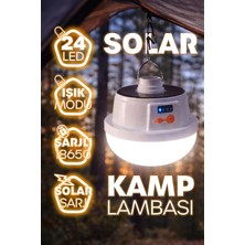 Astraltech Şarjlı Solarlı Kamp Lambası 5 Modlu Orta-Yüksek Işık Sos Askılı Işıldak Kamp El Feneri 47724