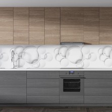 Astraltech Mutfak Tezgah Arası Folyo Fayans Kaplama Folyosu Beyaz Yuvarlak Desenler 60 x 300