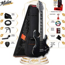 Midex Force-MBK Profesyonel Axel Kasa HSH Elektro Gitar Seti Mat Siyah
