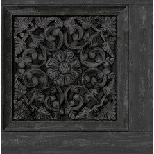 Astraltech Inhome Carved Floral Siyah Peel And Stick Duvar Kağıdı, NHS6178