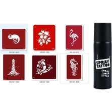 Astraltech Bukalemun Deniz Atı Spray Tattoo Geçici Sprey Dövme Seti