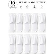Astraltech 10 Çift Tek Kullanımlık Otel Spa Terlik Seti Tabansız Tela Beyaz Renk