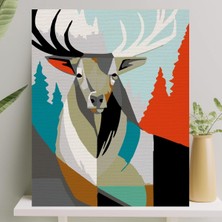 Astraltech Palmiye Hobi Sanat Sayılarla Boyama Tuval Seti Fırça Boya Dahil (Çıtalı) 40X50 cm - Alageyik