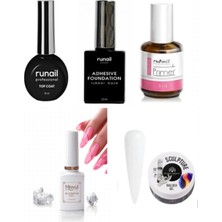 Astraltech Fontenay Kalıcı Oje Set 2, Runail Top Coat + Base Coat + Primer 15ML + Blooming Jel 15ML + Hamur Je
