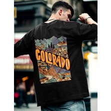 Mrayss  Erkek Baskılı Oversize T-Shirt - Siyah