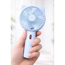 Astraltech 3 Modlu Şarjlı El Fanı 3 Kademe Seyahat Masaüstü Vantilatör Taşınabilir Mini Fan F136 (Mavi)