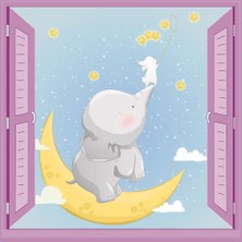 Astraltech Çocuk Odası Bebek Odası Pencere Poster Duvar Kağıdı Yıldız Toplama