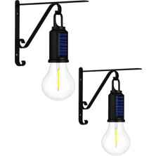 Astraltech Kyrotech 2 Li Set Güneş Enerjili LED Dış Mekan Lamba, Su Geçirmez, Ferforje Askılı, USB